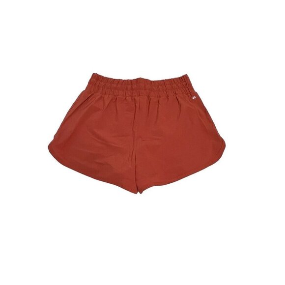 Thrive Societe High Rise Athletic Shorts Size M Burnt Orange Zip Pockets Running - Picture 9 of 16